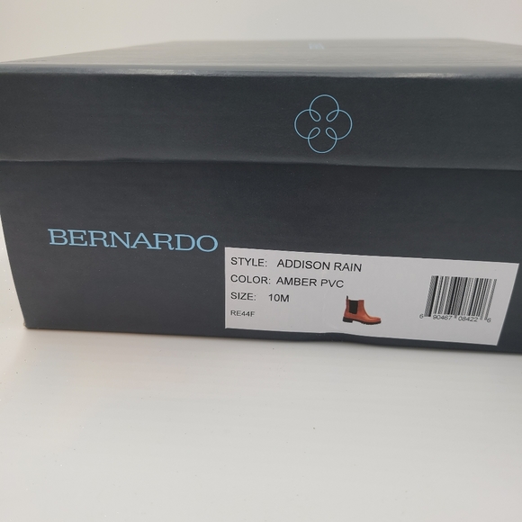 Bernardo Addison Rain Woman Ankle Boots Amber PVC Brown Red Size 10 New in box - Picture 11 of 11